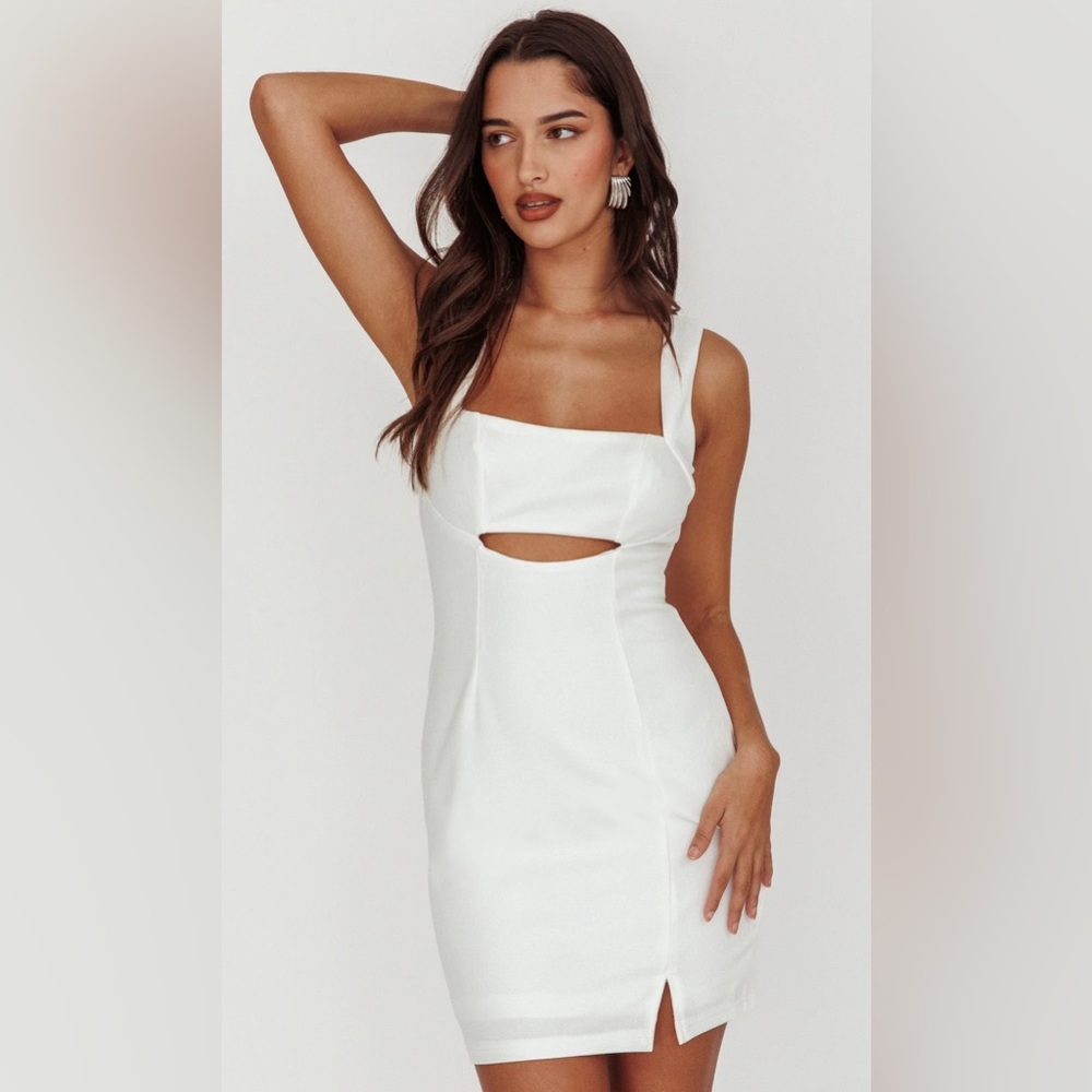 SELFIE LESLIE white cutout mini dress